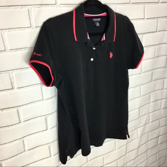 ⬇️U.S. Polo Assn. Black & Hot Pink Polo Shirt S:XL - Picture 6 of 7